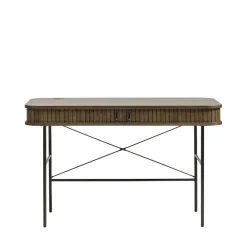 ALICIA Bureau 2 portes aux angles arrondis en bois et métal L120cm