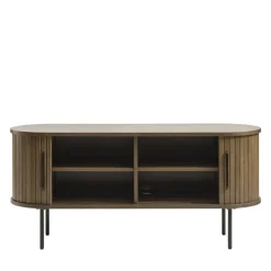ALICIA Meuble tv 2 portes aux angles arrondis en bois et métal L120cm
