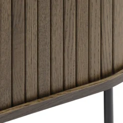 ALICIA Meuble tv 2 portes aux angles arrondis en bois et métal L120cm