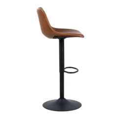 ANARTIA Tabouret de bar réglable en simili et métal H61-83cm