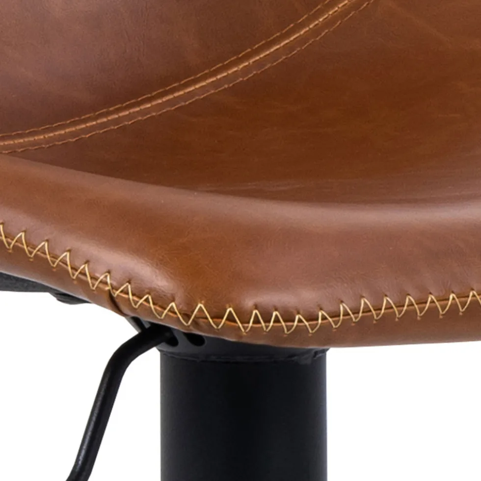 ANARTIA Tabouret de bar réglable en simili et métal H61-83cm