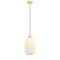 ARGALO Suspension en verre et bois 20x38cm