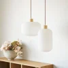 ARGALO Suspension ronde en verre et bois ø30cm