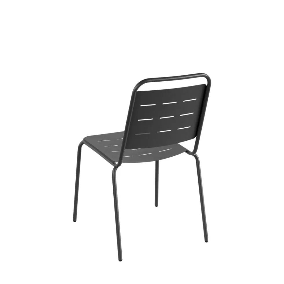 ARIA Lot de 4 chaises de jardin en métal