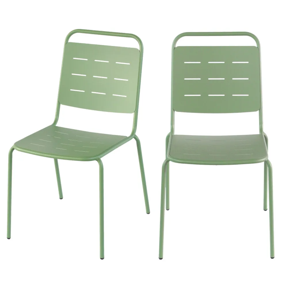 ARIA Lot de 4 chaises de jardin en métal