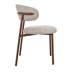 ARIA Lot de 2 chaises en tissu pieds effet bois foncé