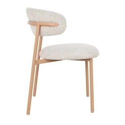 ARIA Lot de 2 chaises en tissu pieds effet bois clair