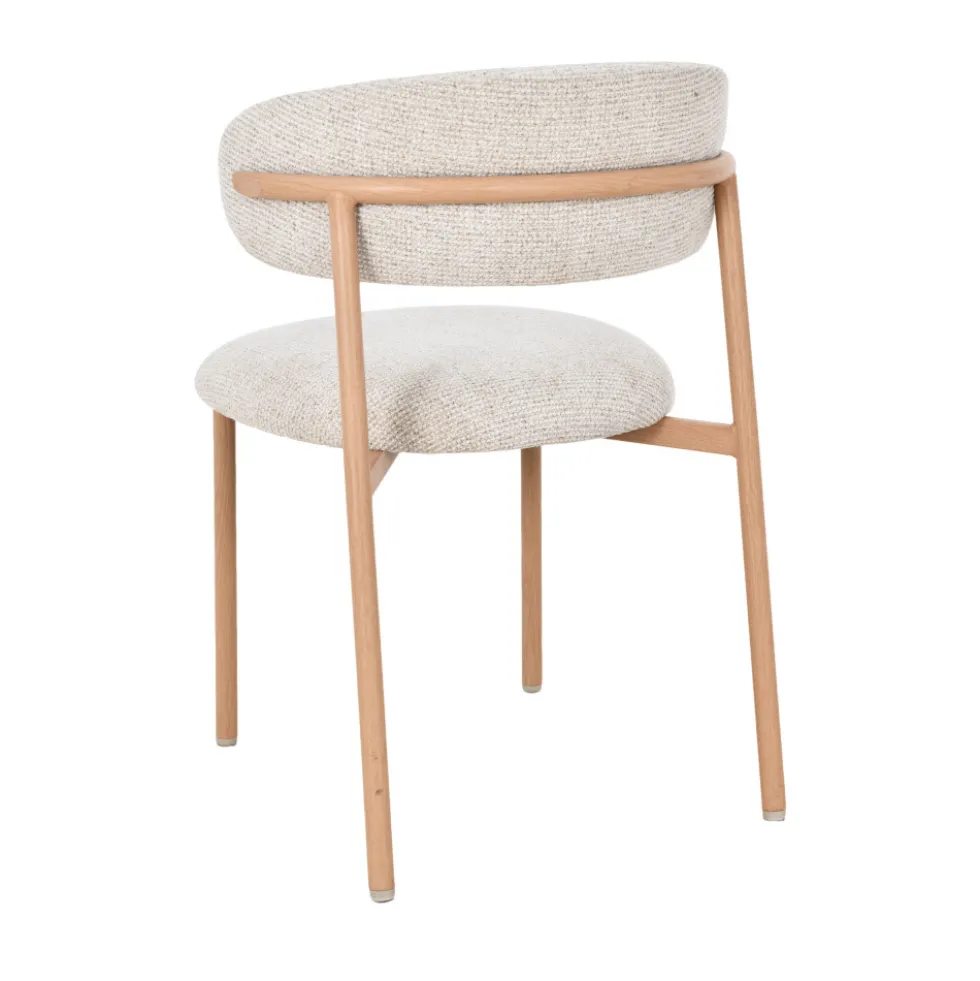 ARIA Lot de 2 chaises en tissu pieds effet bois clair
