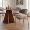 ARIA Lot de 2 chaises en tissu pieds beiges
