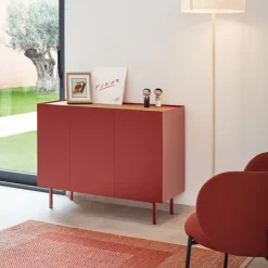 ARISTA Buffet en bois 3 portes 3 tiroirs L110cm