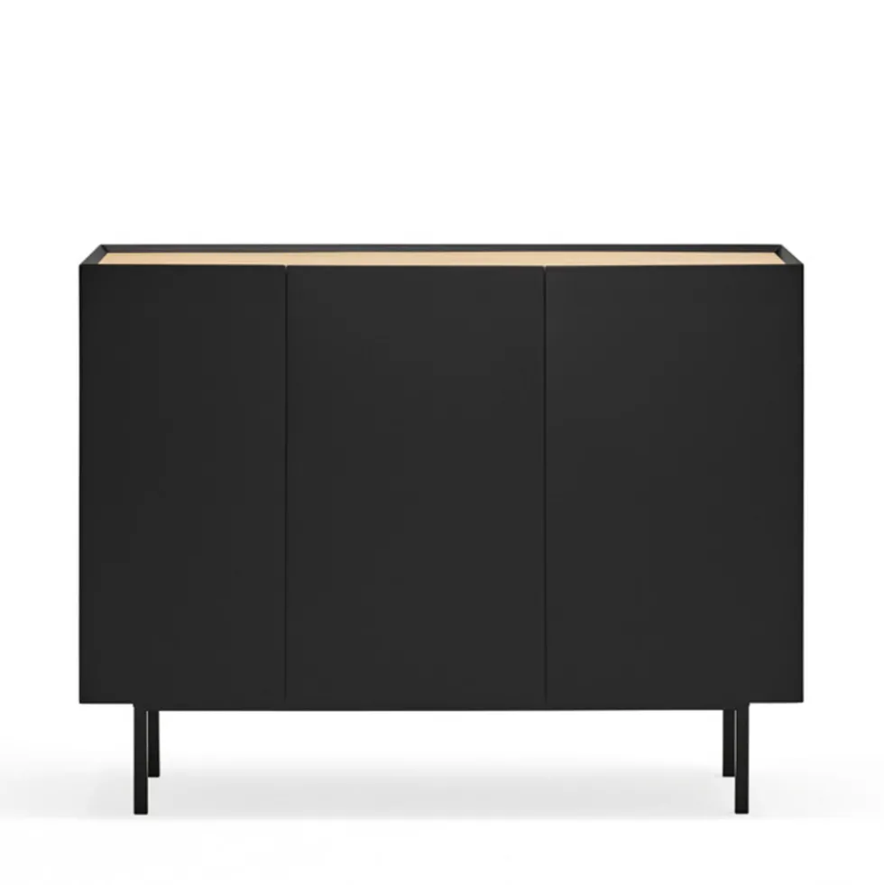 ARISTA Buffet en bois 3 portes 3 tiroirs L110cm
