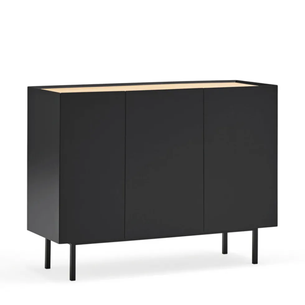 ARISTA Buffet en bois 3 portes 3 tiroirs L110cm