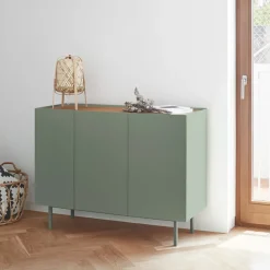 ARISTA Buffet en bois 3 portes 3 tiroirs L110cm