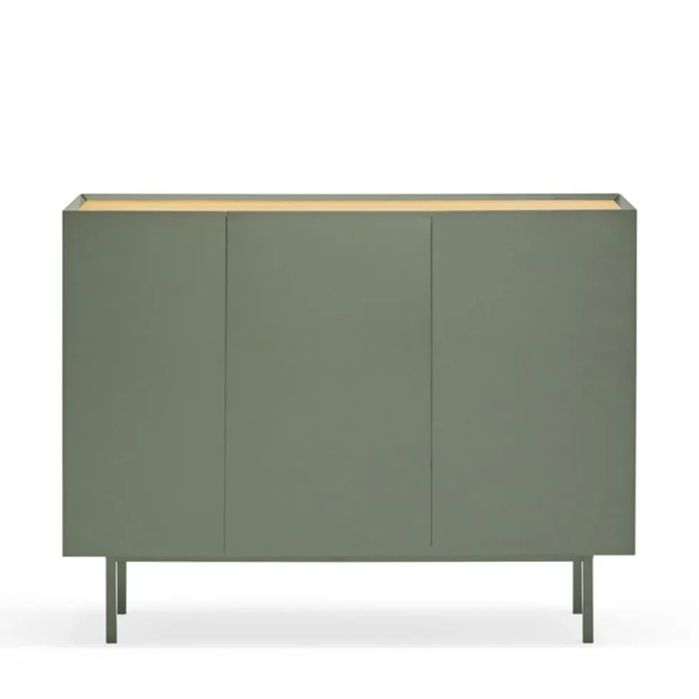 ARISTA Buffet en bois 3 portes 3 tiroirs L110cm