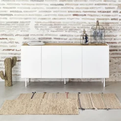 ARISTA Buffet en bois 4 portes 3 tiroirs L165cm