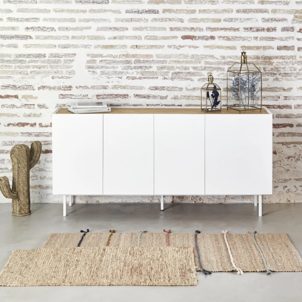 ARISTA Buffet en bois 4 portes 3 tiroirs L165cm