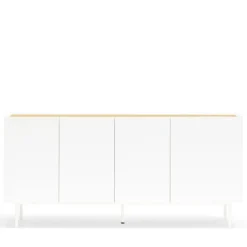 ARISTA Buffet en bois 4 portes 3 tiroirs L165cm
