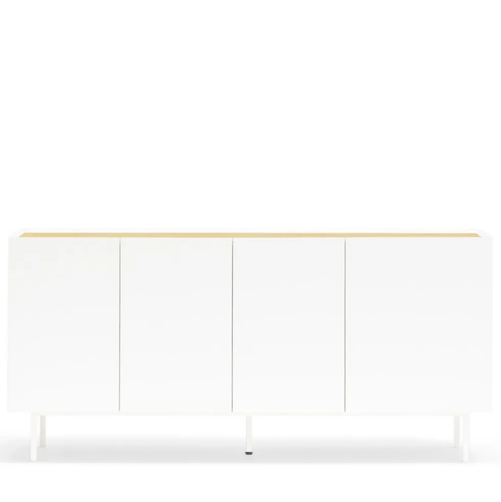 ARISTA Buffet en bois 4 portes 3 tiroirs L165cm