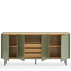 ARISTA Buffet en bois 4 portes 3 tiroirs L165cm
