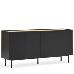 ARISTA Buffet en bois 4 portes 3 tiroirs L165cm