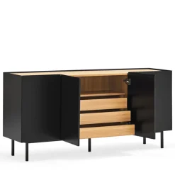 ARISTA Buffet en bois 4 portes 3 tiroirs L165cm