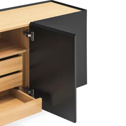 ARISTA Buffet en bois 4 portes 3 tiroirs L165cm