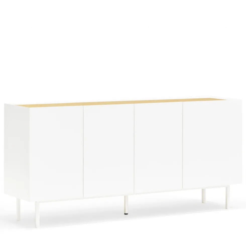 ARISTA Buffet en bois 4 portes 3 tiroirs L165cm