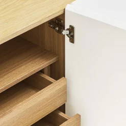 ARISTA Buffet en bois 4 portes 3 tiroirs L165cm