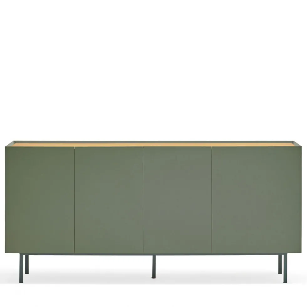 ARISTA Buffet en bois 4 portes 3 tiroirs L165cm
