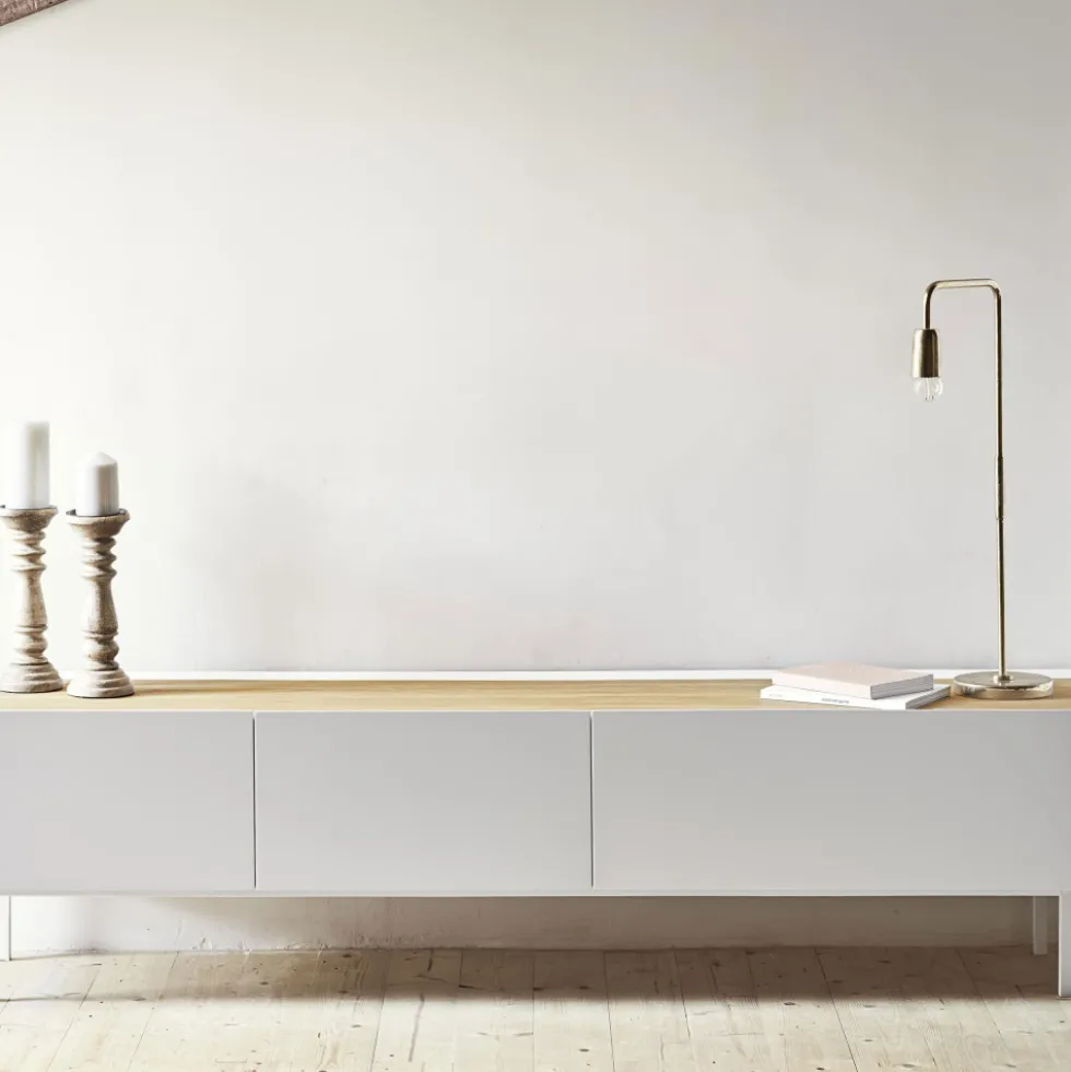ARISTA Meuble TV en bois 1 porte 2 tiroirs L180cm