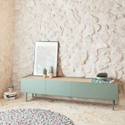 ARISTA Meuble TV en bois 1 porte 2 tiroirs L180cm