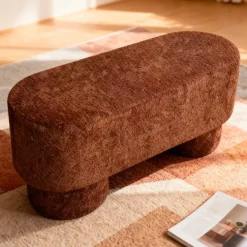 ARLO Banc arrondie en tissu bouclette L92cm