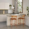 ARNO Lot de 2 chaises de bar en tissu et métal H66cm