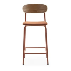 ARNO Lot de 2 chaises de bar en tissu et métal H66cm