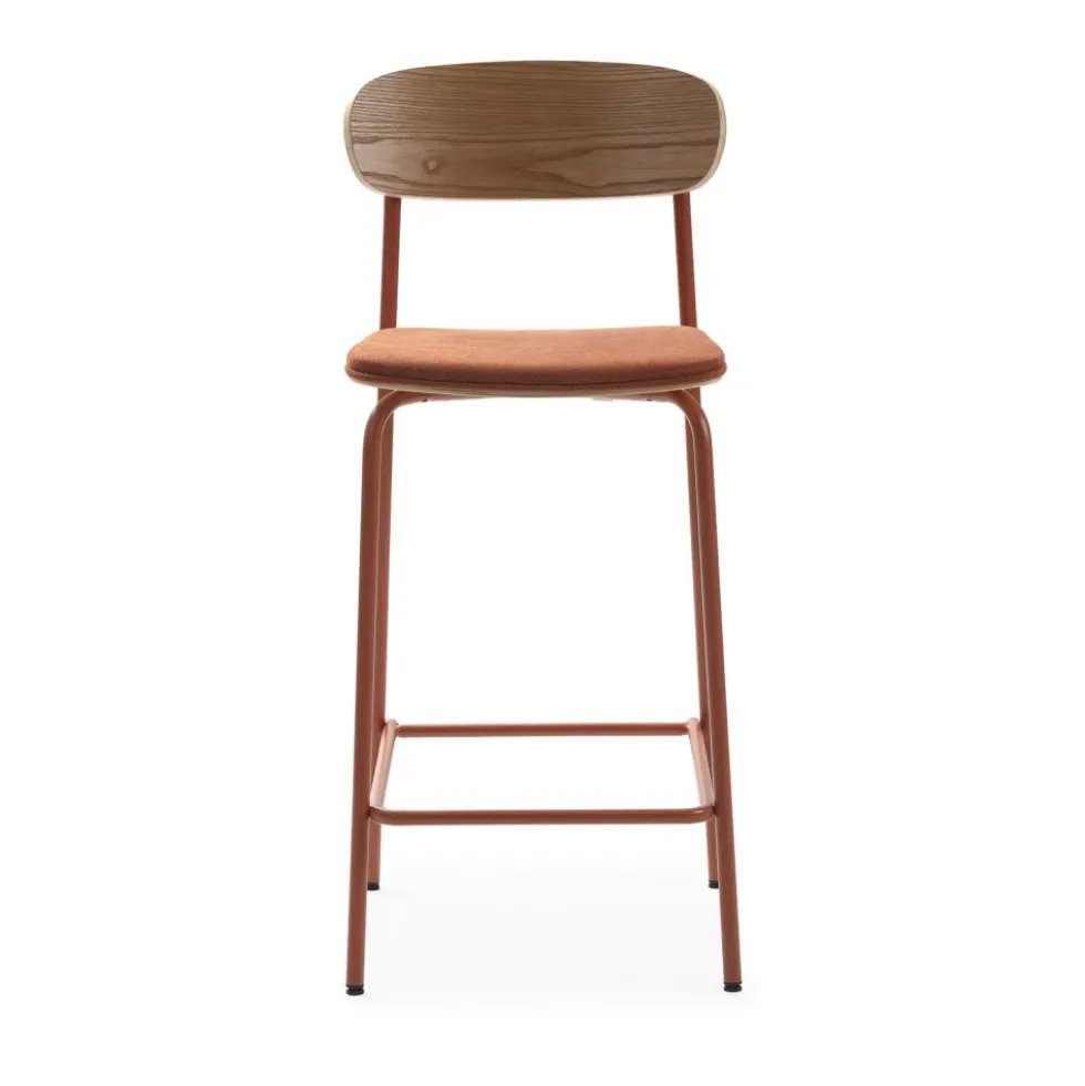 ARNO Lot de 2 chaises de bar en tissu et métal H66cm