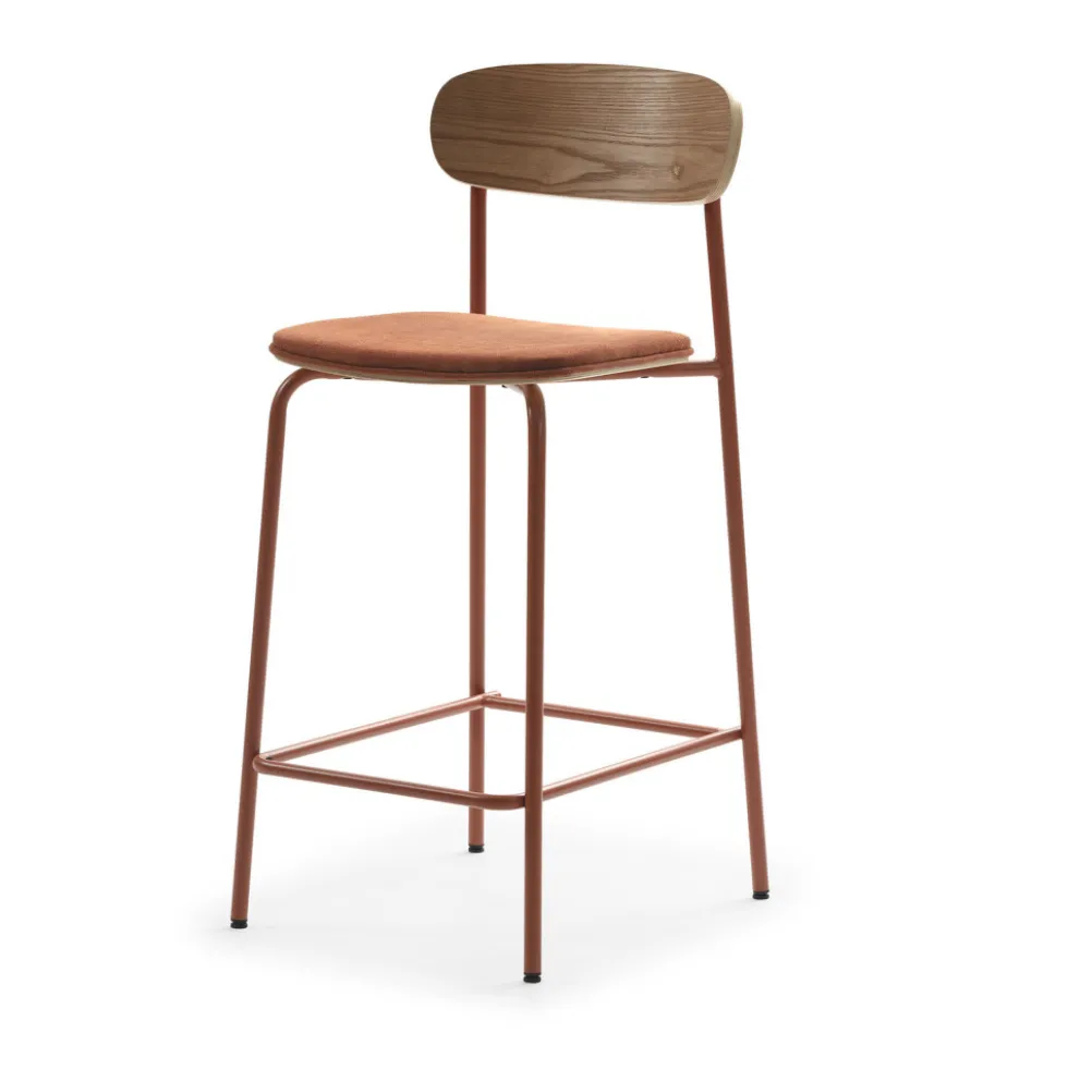 ARNO Lot de 2 chaises de bar en tissu et métal H66cm