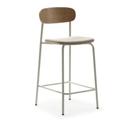 ARNO Lot de 2 chaises de bar en tissu et métal H66cm