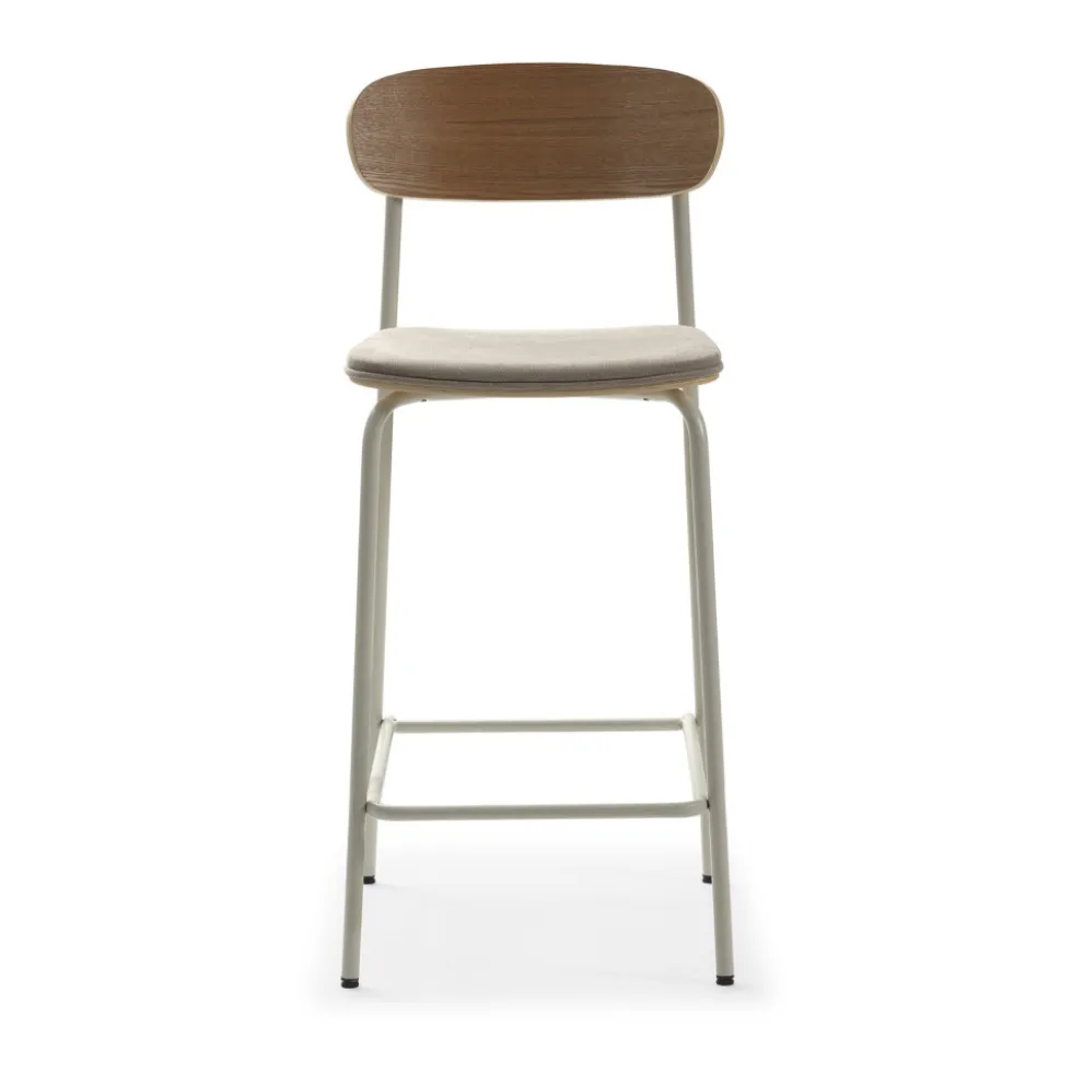 ARNO Lot de 2 chaises de bar en tissu et métal H66cm