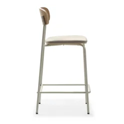 ARNO Lot de 2 chaises de bar en tissu et métal H66cm