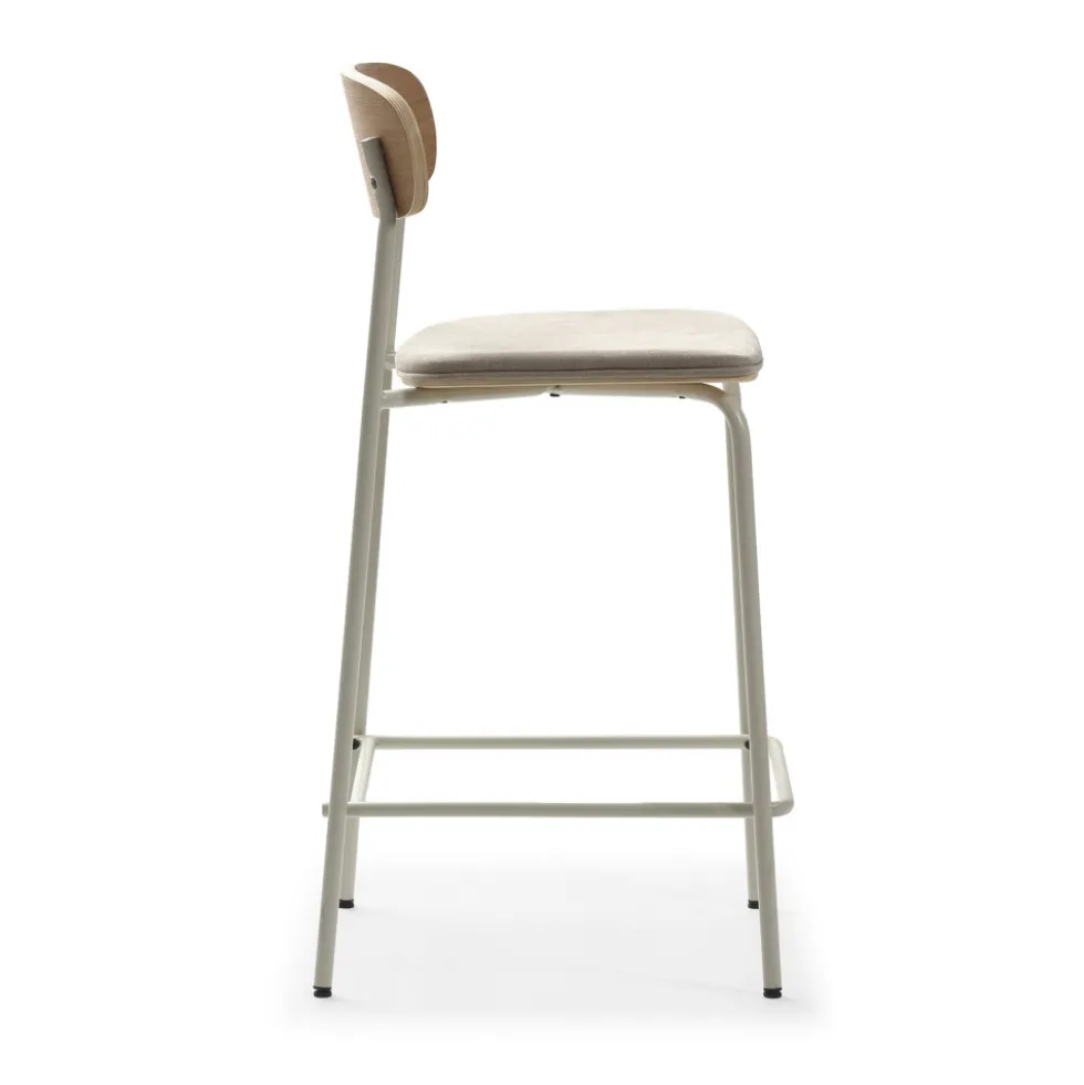 ARNO Lot de 2 chaises de bar en tissu et métal H66cm