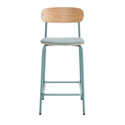 ARNO Lot de 2 chaises de bar en tissu et métal 66 cm