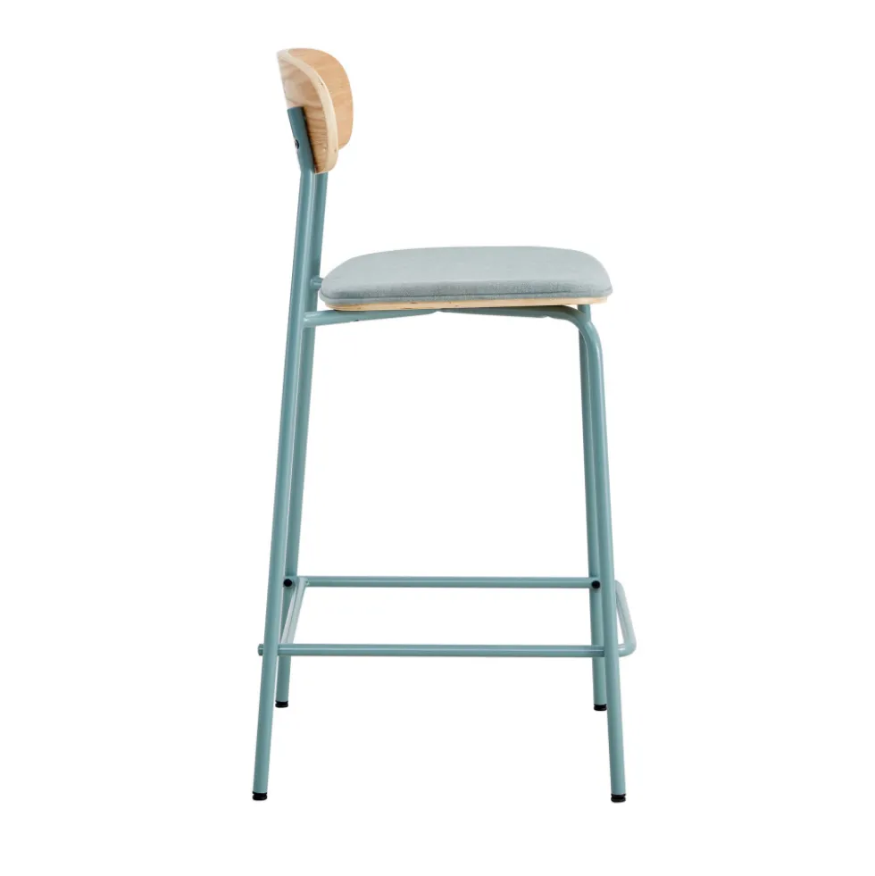 ARNO Lot de 2 chaises de bar en tissu et métal 66 cm