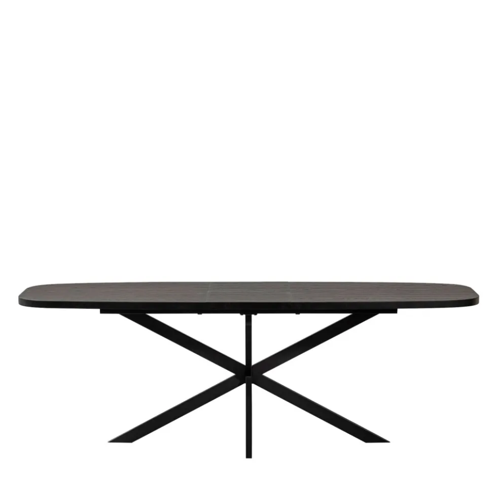 ARROS Table à manger extensible ovale 8 à 10 personnes en bois et métal