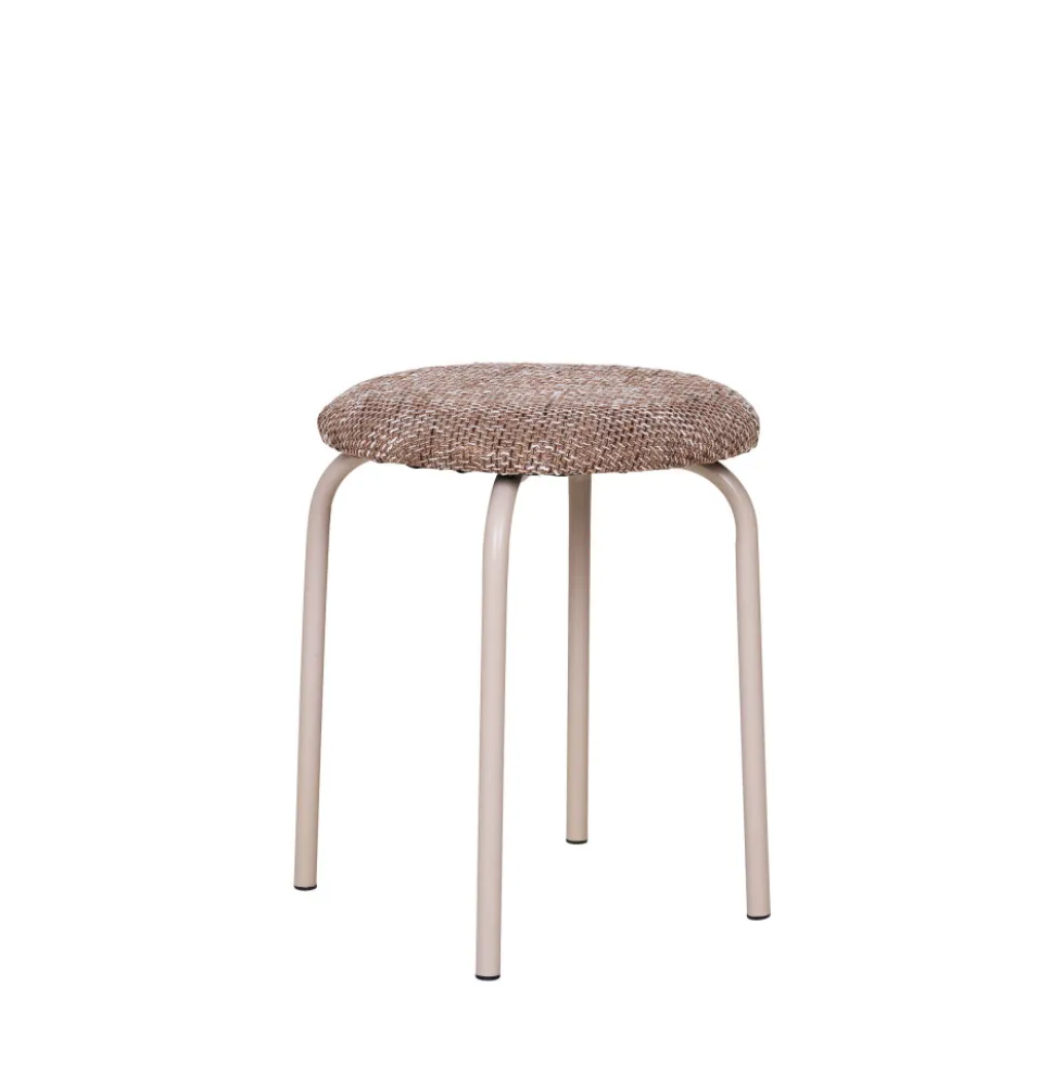 ASMARA Tabouret en tissu et métal H43cm