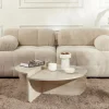 ASYA Lot de 2 tables basses effet travertin
