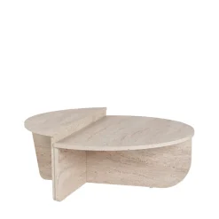 ASYA Lot de 2 tables basses effet travertin