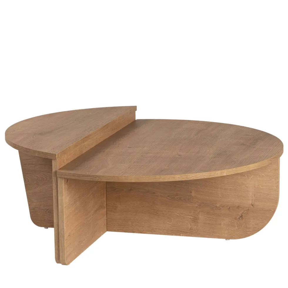 ASYA Lot de 2 tables basses en bois