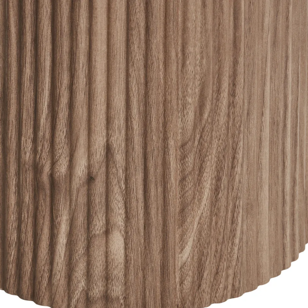 ATHENS Console aux bords arrondis effet marbre et bois L120cm