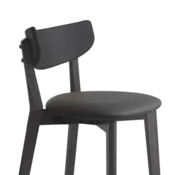 AUDE Lot de 2 chaises de bar en bois et simili H67cm