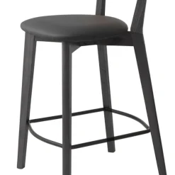 AUDE Lot de 2 chaises de bar en bois et simili H67cm